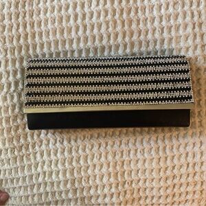 Elegant Vintage Black and Silver Rhinestone Clutch